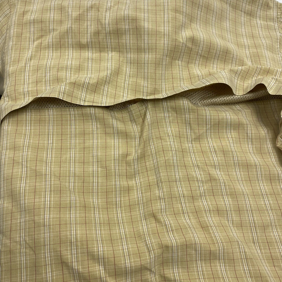 Ruff Hewn Men's Shirt Large Long Sleeve Tan Plaid Button Up Lightweight - Picture 8 of 11